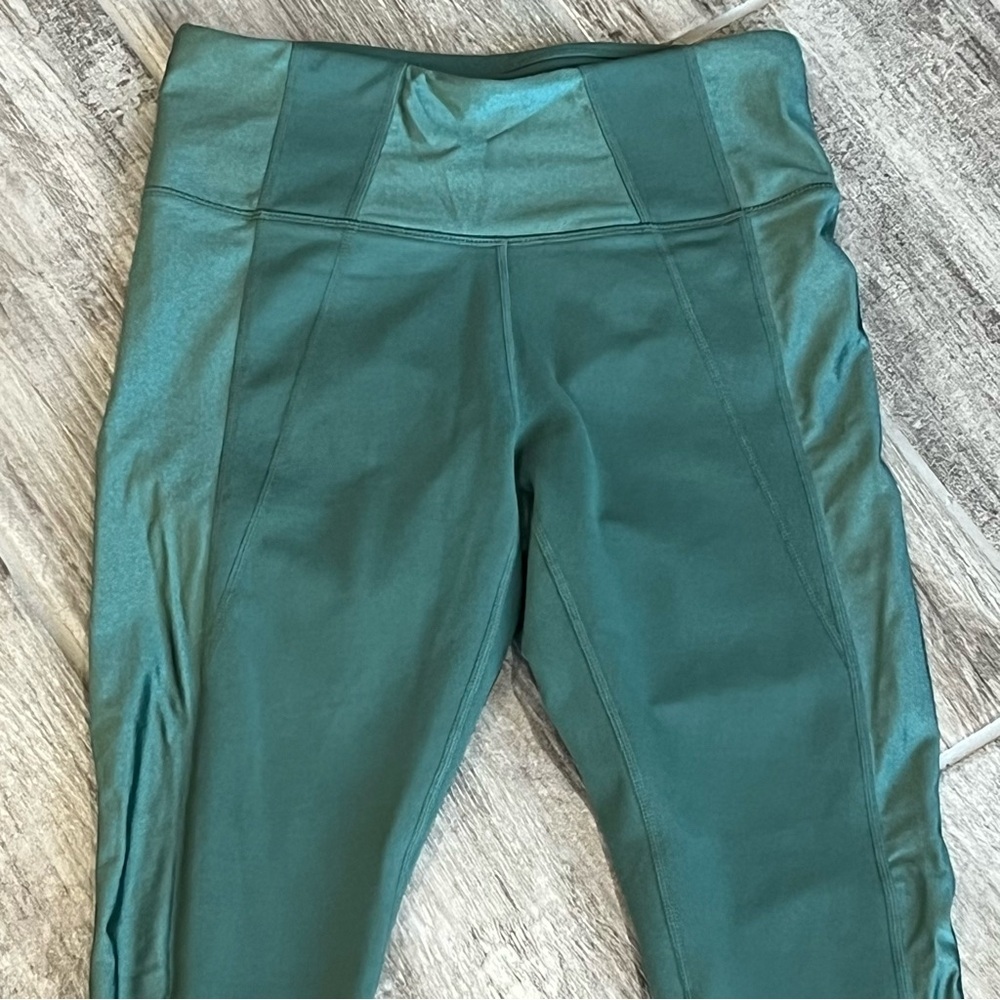 Fabletics Green Leggings High Waisted Athletic Yoga Pants XS‎